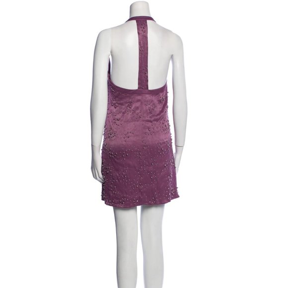 Rachel Comey Purple Halterneck Mini Dress W/ Silver Embellishments Sz XS/0 - Picture 2 of 11